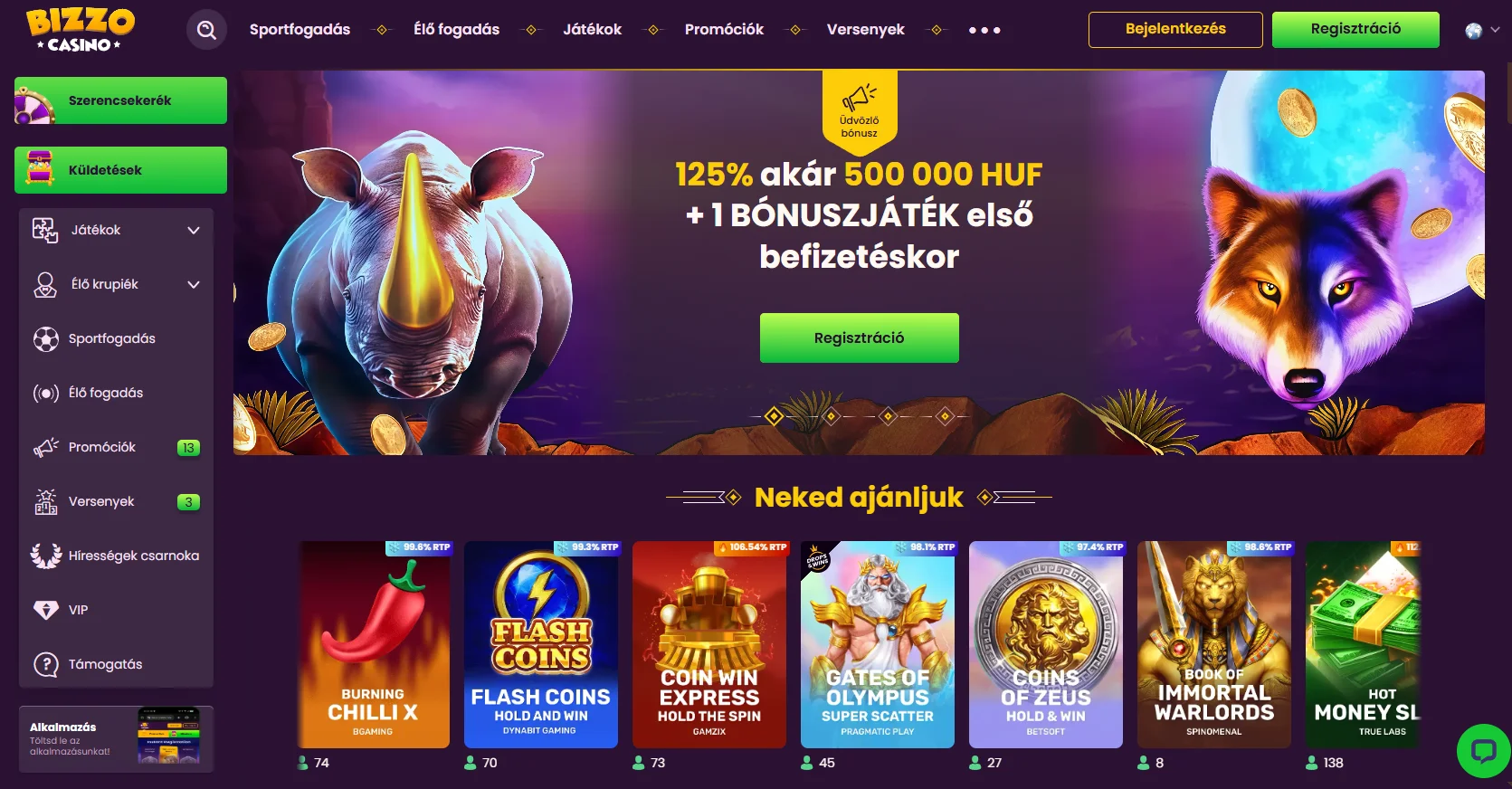 Bizzo Casino bónusz ajánlatok és exkluzív promóciók